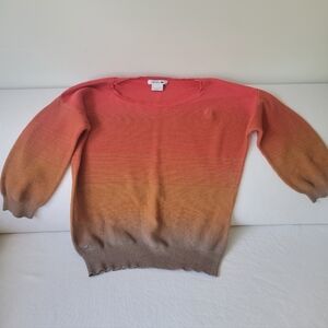 Lacoste Coral and Brown Gradient Sweater